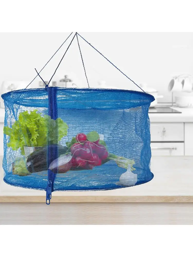 

Foldable Herb Drying Mesh Rack Hanging Food Dryer Fish Vegetable Dishes Dehydrator With Zippe Portable Storage Basket Bag