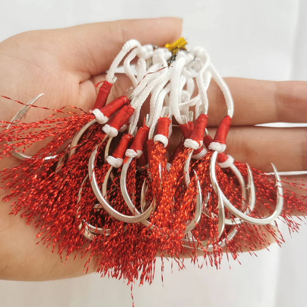 10 пара/лот твердых серебряное кольцо блесна приманка помочь крючок дергающаяся