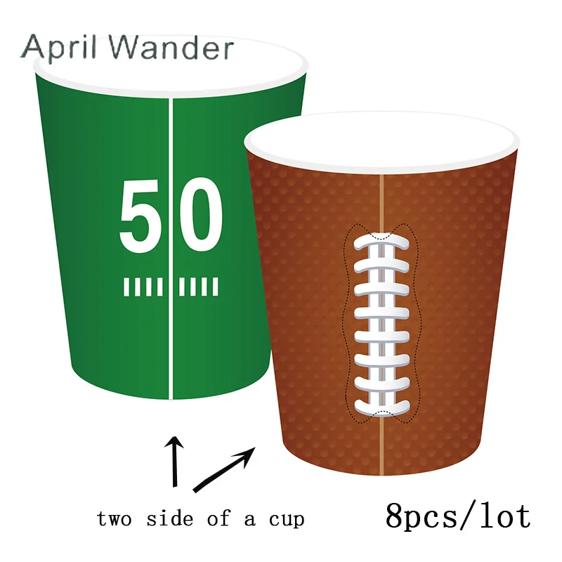Новые товары для регби бумажные тарелки американского футбола салфетки