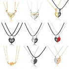 2 шт. магнитное ожерелье в форме сердца для влюбленных для женщин ювелирные изделия для пар на День святого Валентина цепочка-чокер руки Луна крылья подарки