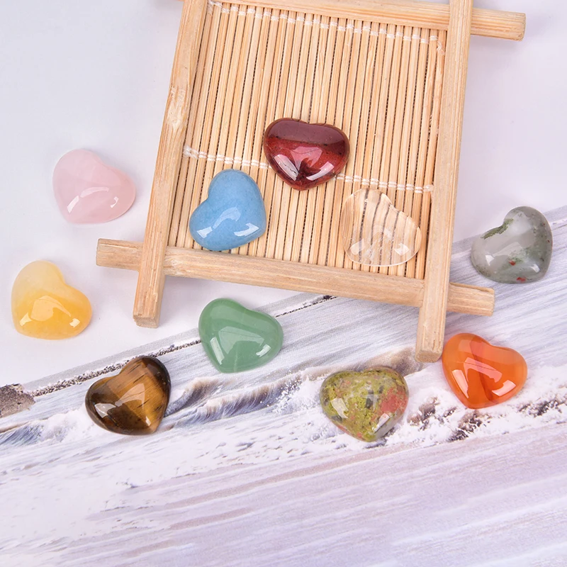 1 шт. 18 мм Мини Кварцевый Кристалл Камень Чакра Исцеление в форме сердца кристалл