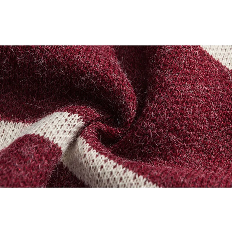 

Winter For Men 2020 New Arrival Loose Thick Stripe Keep Warm Male Knitted Pullover Sweater Teenage Boys Hot Sale M63