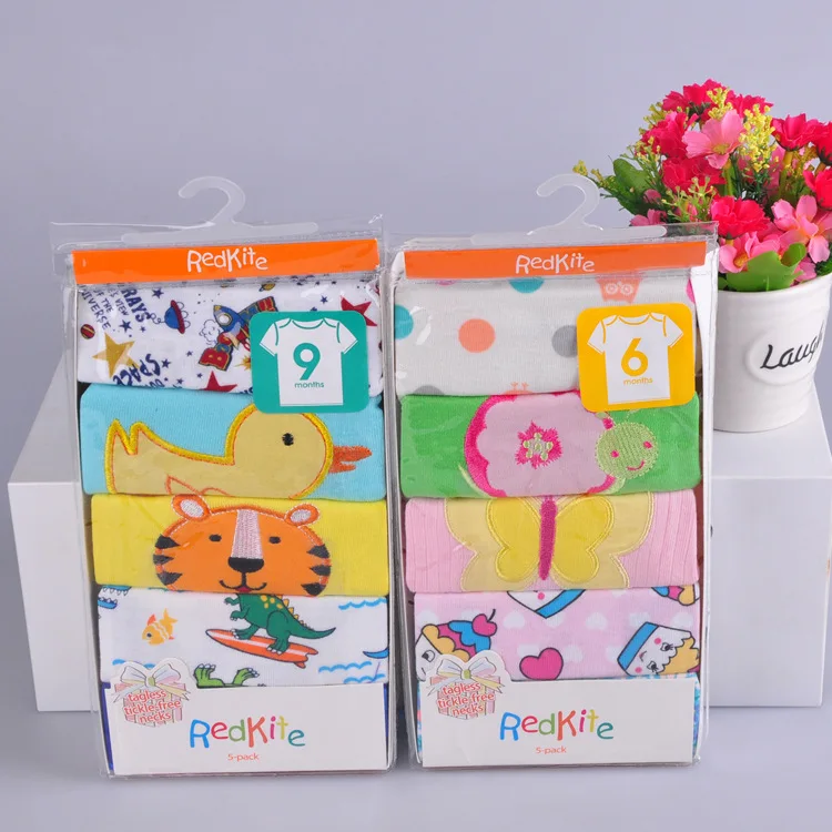 Футболка с коротким рукавом для младенцев на возраст 0 24 месяца 3 шт./лот|Тройники|