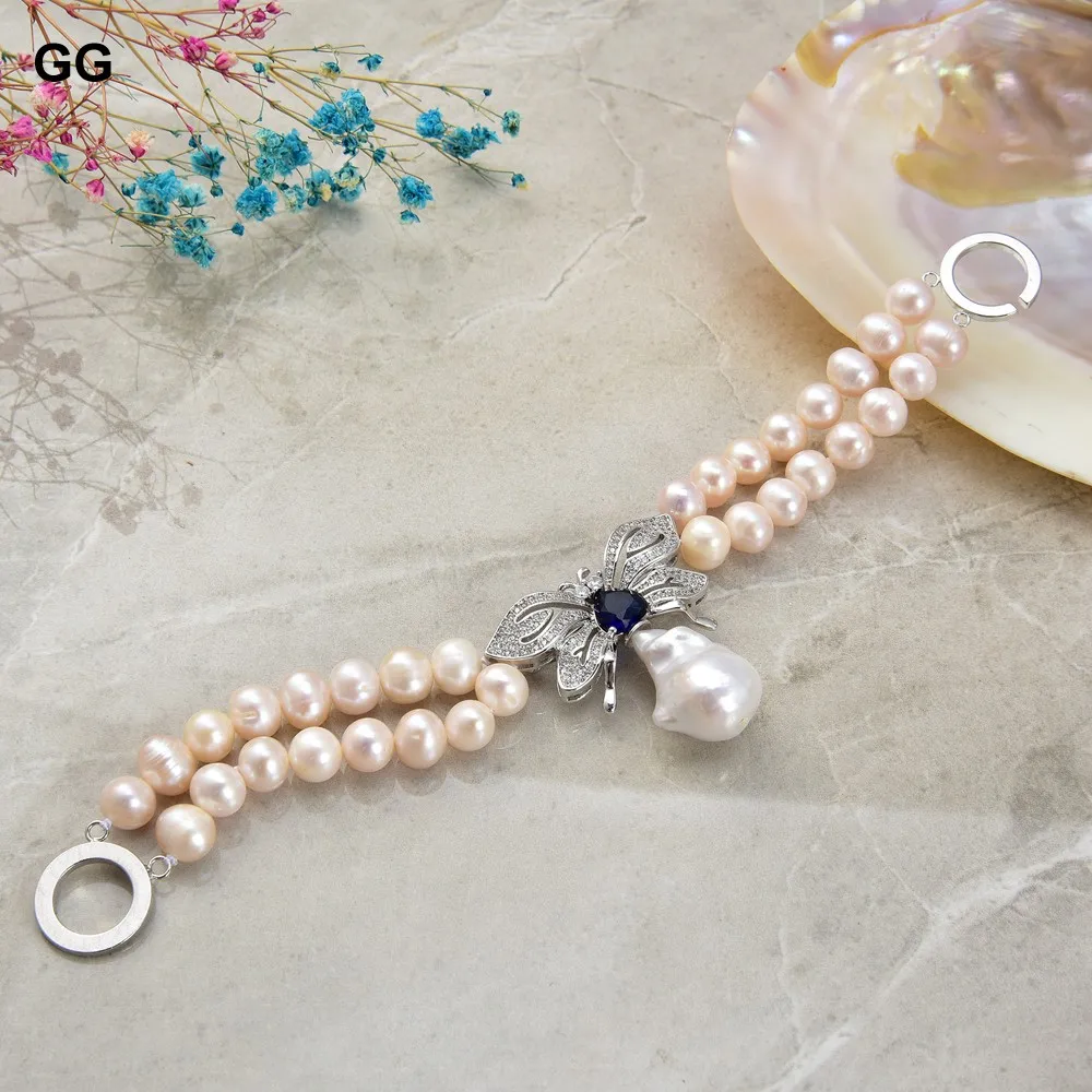 GuaiGuai ювелирные изделия натуральный жемчуг белый культивированный Кеши Бабочка