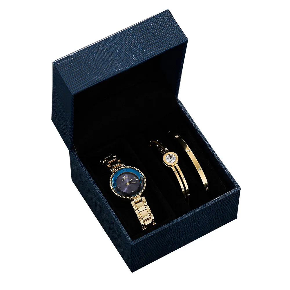 

Exquisite zircon and diamond bracelet 3-piece set watch fashion watch women's
