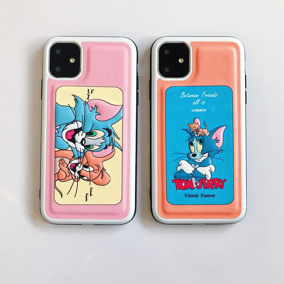 Милый чехол с изображением Тома Джерри для iphone 11 Pro 6 6 plus 7 7plus 8 8plus X XR XS MAX чехол для телефона из искусственной кожи