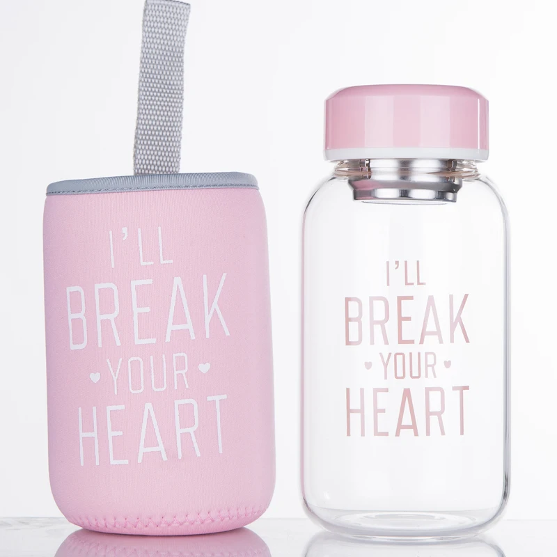 ILBYH 600ml Креативная стеклянная бутылка для воды с полярным медведем пингвином милые животные бутылки для льда мультяшная Спортивная бутылка для кемпинга посуда для напитков Прямая поставка - Цвет: ILBYH 600ml