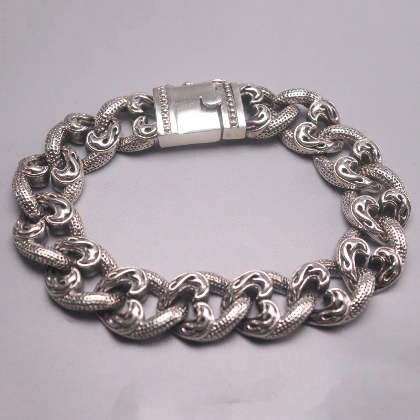 

Браслет-цепочка мужской из настоящего серебра 925 пробы, с уникальным сердцем, 15 мм лично управляющий браслет