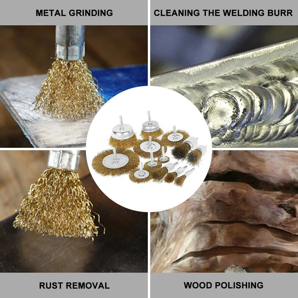 

13PCS 4500RPM 25-100mm Wire Brush Drill Bits 10 Sizes Drill Wire Brushes Drill Attachment Brushes For Removing Rust Polishing