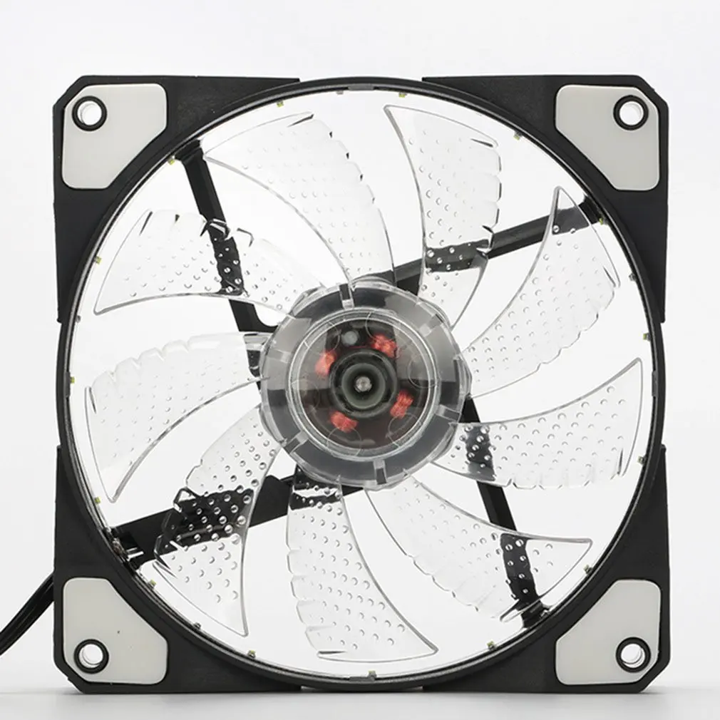 

120mm 15 LED Ultra Silent Computer PC Case Cooling Fan 15 LEDs 12V With Rubber Quiet Molex Connector 3 / 4Pin plug fans Cooler