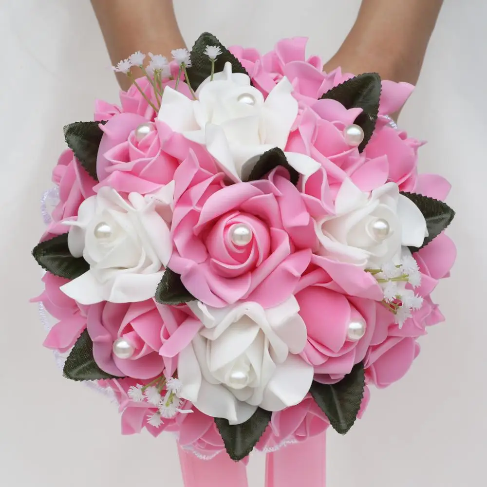 Простой искусственный букет невесты 9 цветов цветы для подружки ПЭ роза