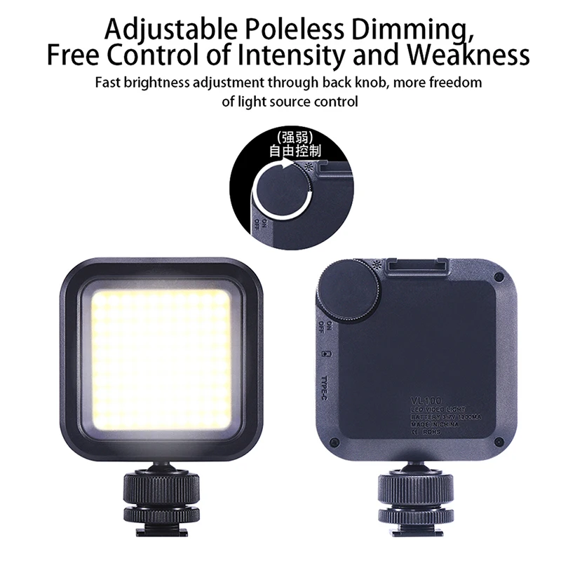 Перезаряжаемый VL100 Мини светодиодный свет 4 5 Вт COB высокой люмен с регулируемой