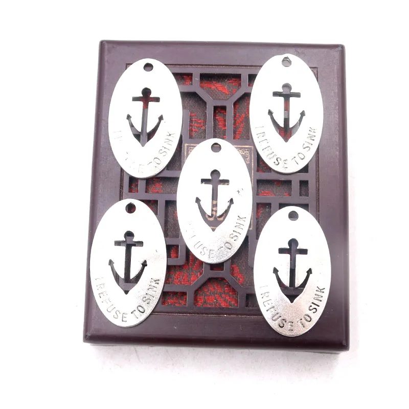 8pcs/lot Silver Plated Anchor Charm Metal Pendants DIY Necklaces Bracelets Jewelry Handicraft Accessories 34*20mm | Украшения и