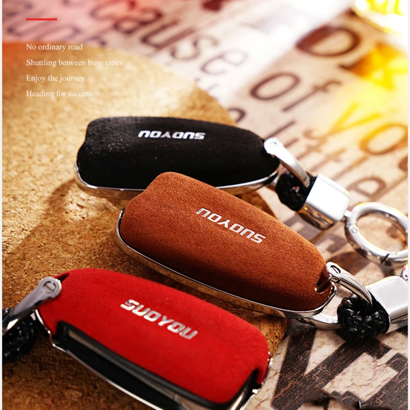 Чехол из натуральной кожи с оцинкованным сплавом для автомобильного ключа Ford Fiesta