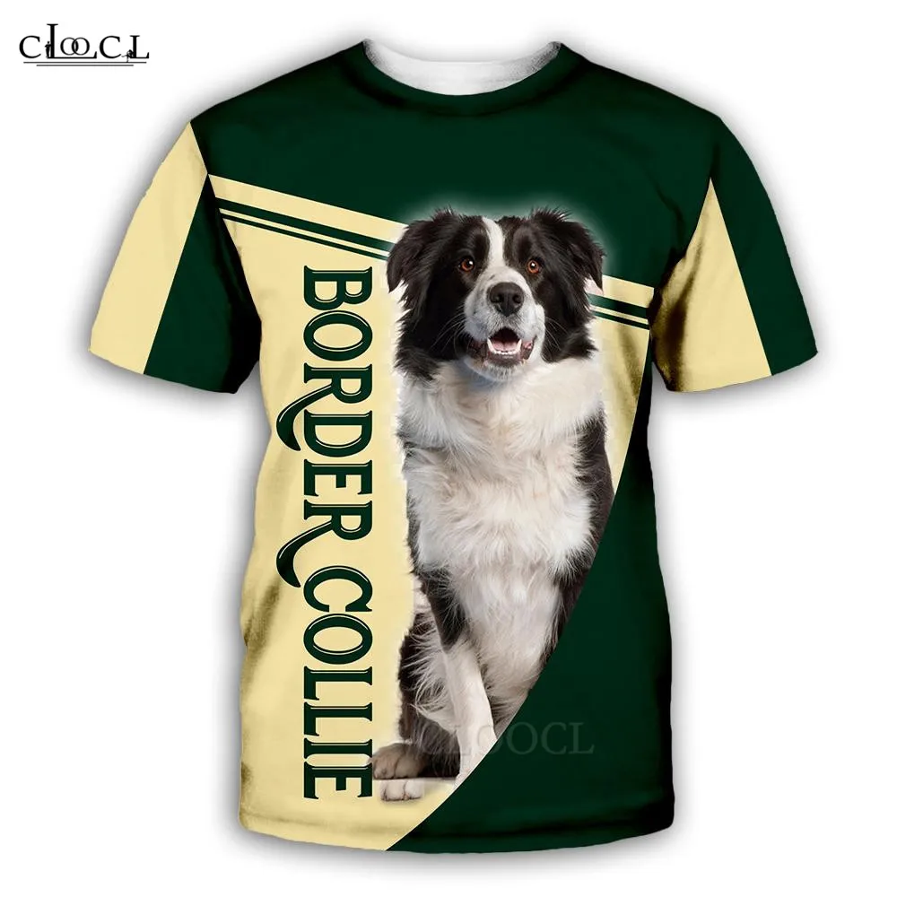 

CLOOCL Animal Border Collie Dog Men T-shirts 3D Print Women Clothing Casual Harajuku Unisex Streetwear Short Sleeve Tops