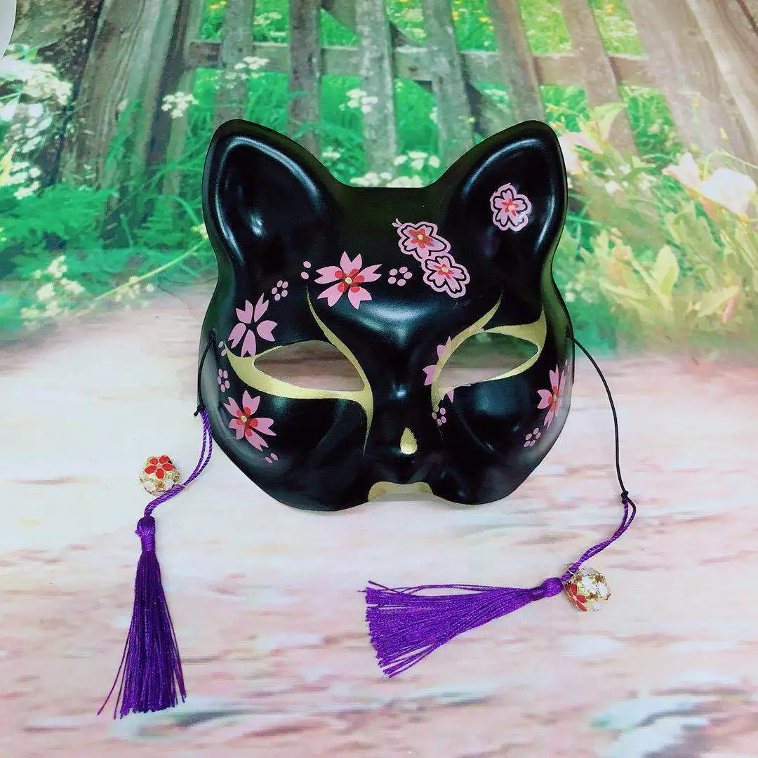 Fox Mask Animal Cosplay Cosutmes Japanese Cat Natsume Book of Friends Half Face Halloween Party Props | Тематическая одежда и