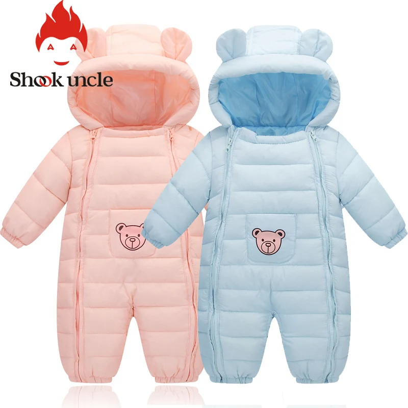 Детские комбинезоны с капюшоном Детский Зимний толстый хлопковый костюм для