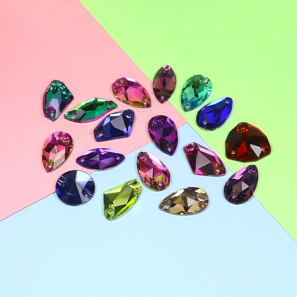 Смешанные цветные стразы для шитья 15 20 мм кристаллы s Стразы изготовления