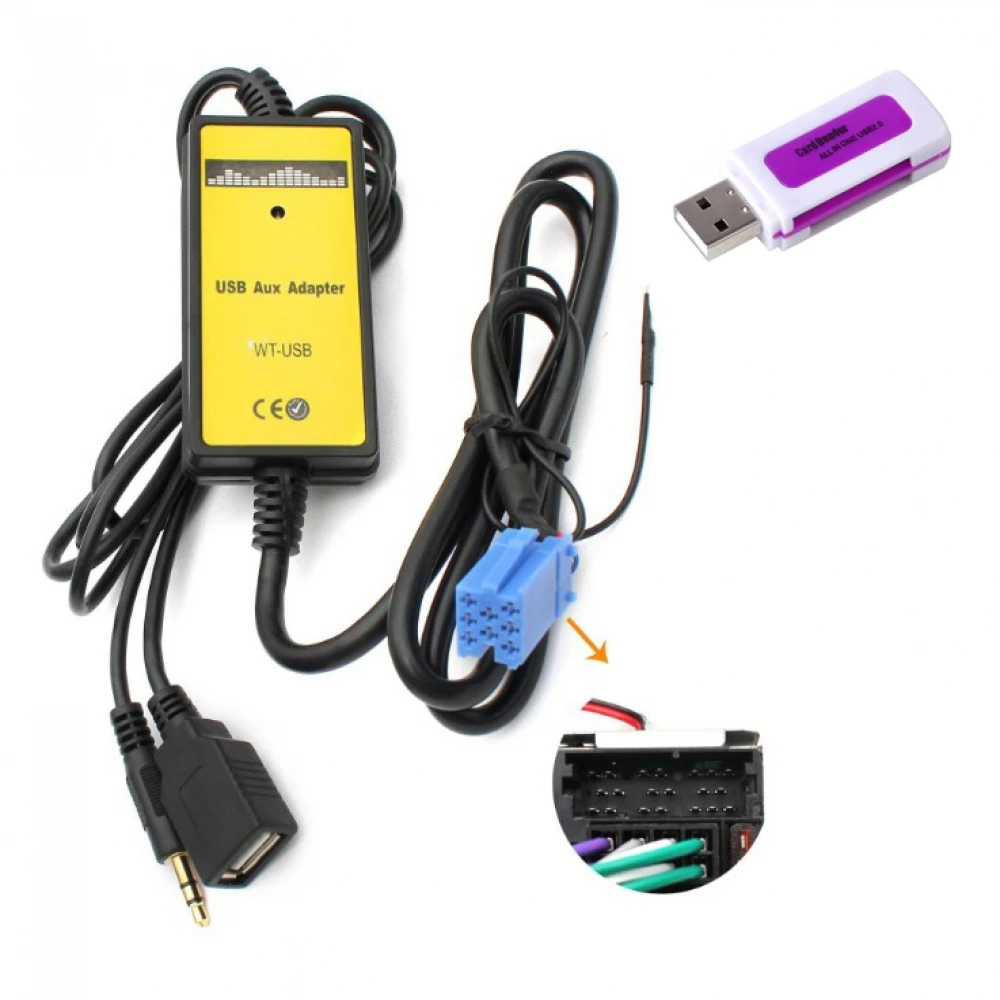 Адаптер аудио USB AUX De Voiture 3 5 мм Замена интерфейса CD для Audi 8Pin A2 A4 S4 A8 AllRoad TT Skoda Seat |