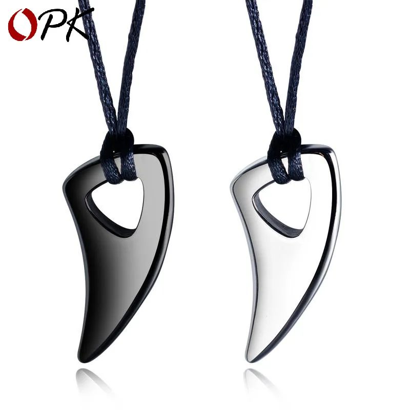 OPK Японский Корейский модный аксессуар Мужская подвеска с черным рогом
