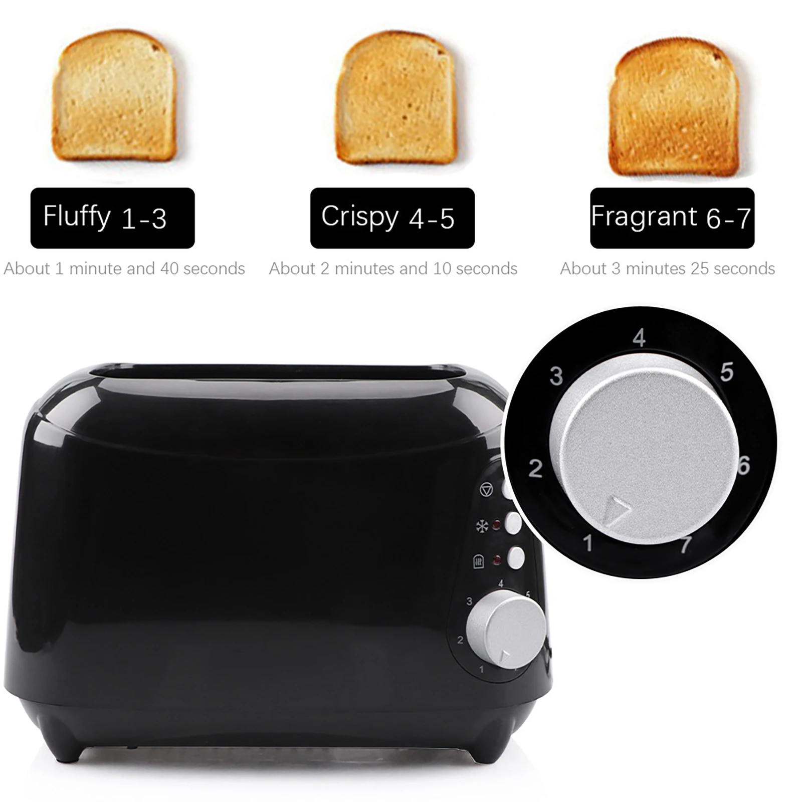 

2 slice toaster home with 6-speed temperature toaster automatic mixing toaster breakfast heating toast sandwich kitchen