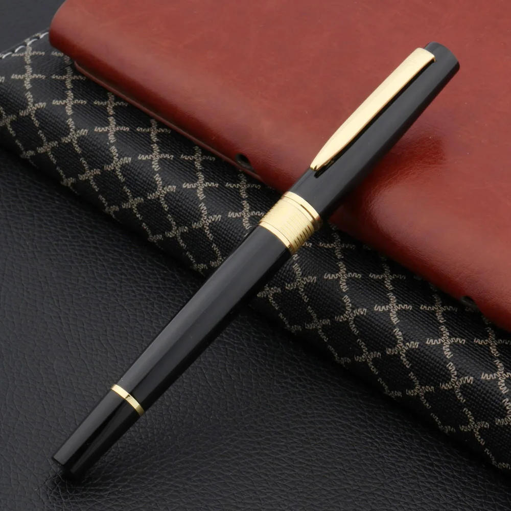 Роскошная брендовая керамическая Ретро перьевая ручка HERO Золотая черная