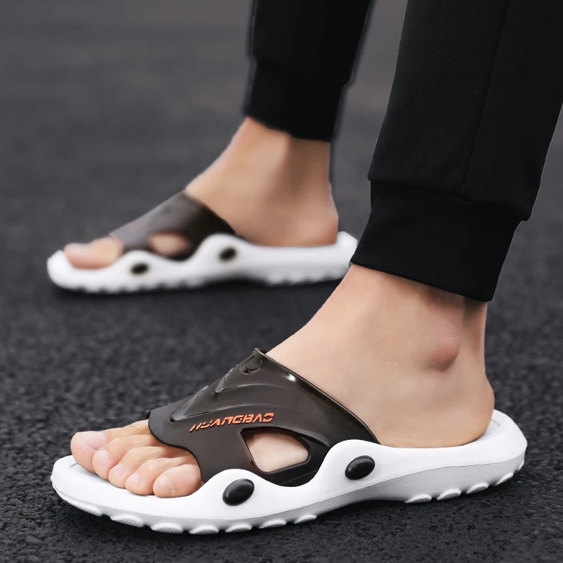 Мужские пляжные сандалии модные шлепанцы высокого качества с эффектом массажа