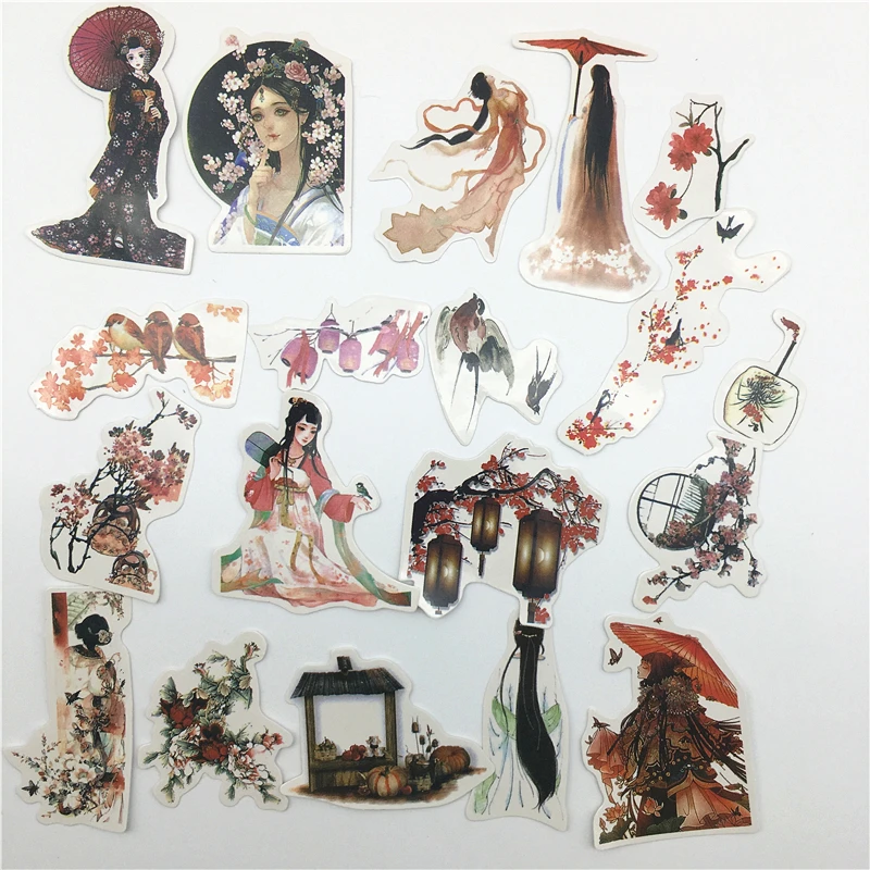 19 шт. древней китайской девушки Стикеры дневник этикетка (ы)/уп декоративные