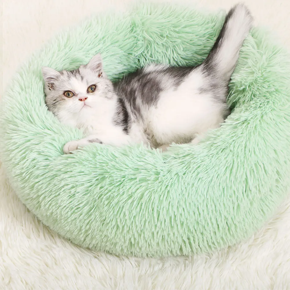 Soft Plush Dog Bed Round Shape Sleeping Bag Kennel Cat Puppy Sofa Pet House Winter Warm Beds Cushion Ship In 24 Hour | Дом и сад