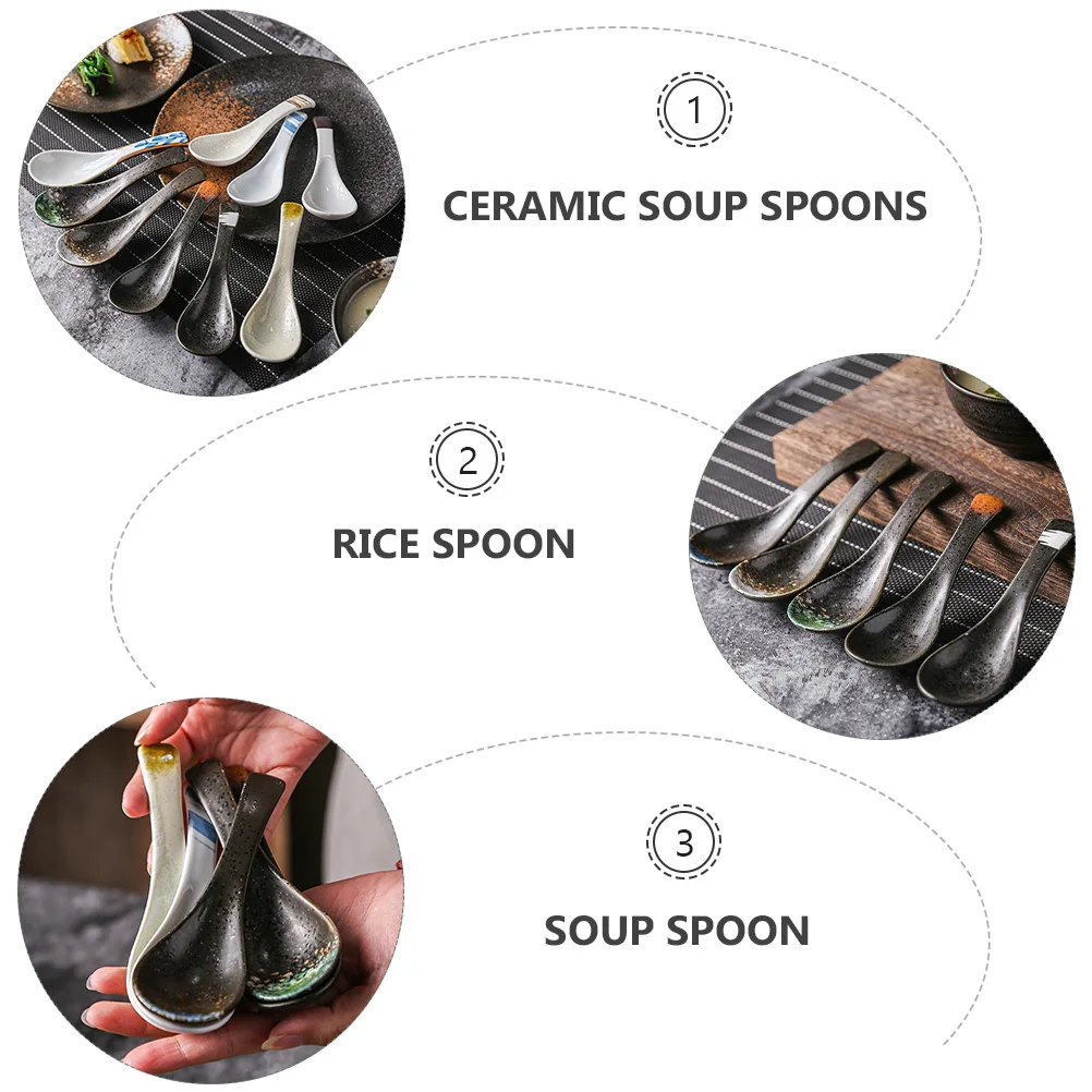 3 шт. Керамика японский Стиль практичный ложки для риса ковши товары дома