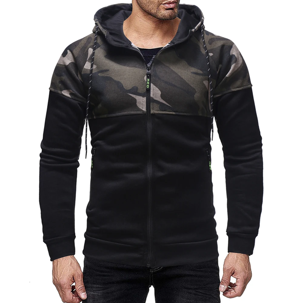 Мужская Осенняя длинная камуфляжная толстовка мужская с длинным рукавом и