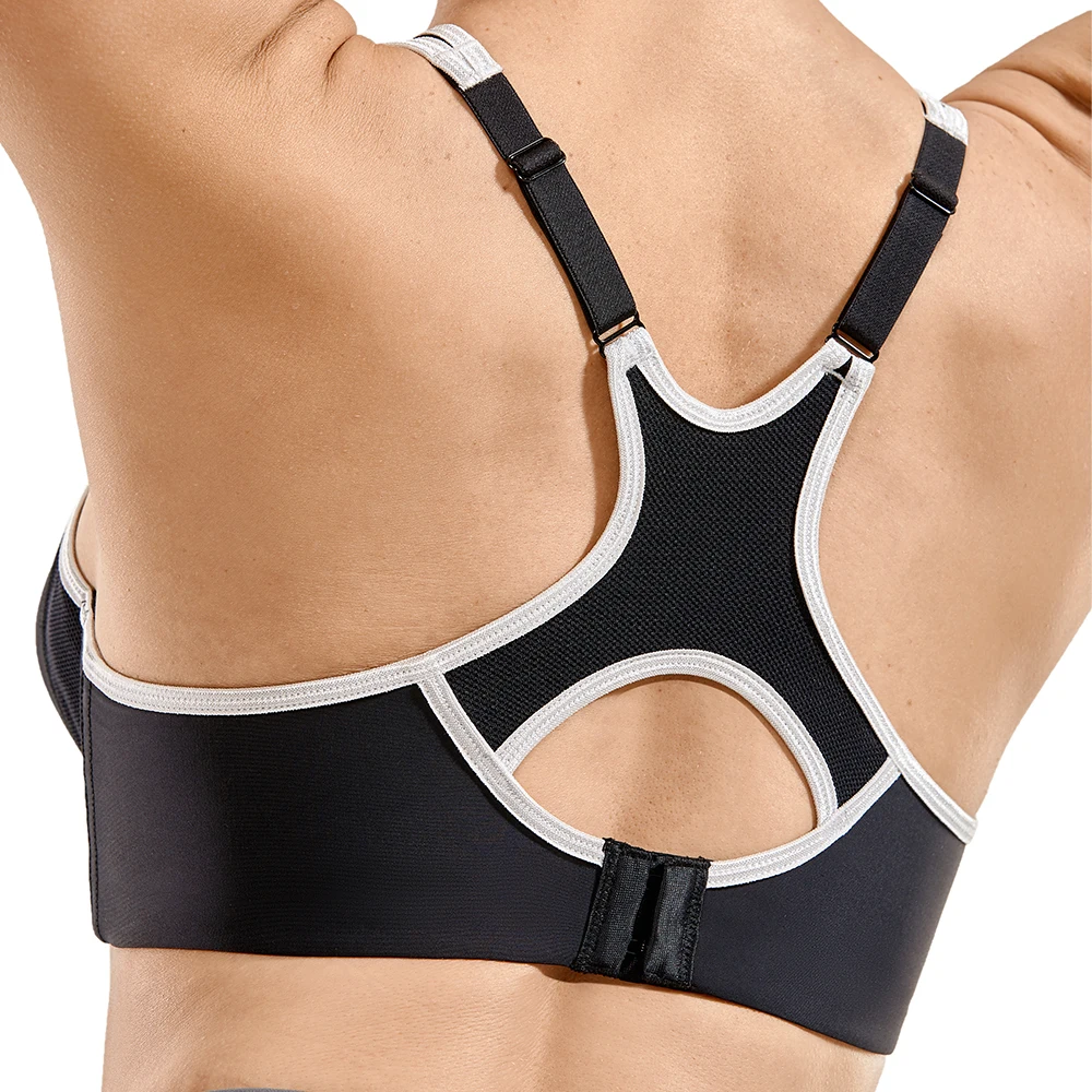 Racerback Underwire Sports Bra High Impact Full Support Lightly Lined Workout Bras For Women Black Lady Underwear Yoga Bralette