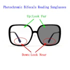 Солнцезащитные очки мужские и женские, в большой квадратной оправе, фотохромные, бифокальные, для чтения, 3 цвета, N5