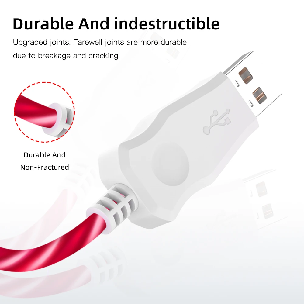 1 м USB Type C Micro светящийся светодиодный зарядный кабель для Samsung S9 передачи данных