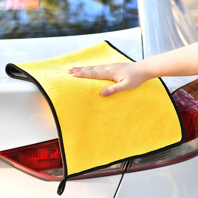 

Ultra Thick Microfiber Cleaning Drying Cloths Ideal for Car & Home Use Highly Absorbent and Soft Feel Fingertip Towels Gift
