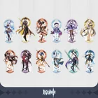 Подставка для фигурок Genshin Impact mondzt Mihoyo, акриловая, официальная продукция, пластина Zhongli Ganyu Hutao Xiao Ningguang Qiqi