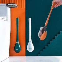 silicone brush head toilet brush household bathroom no dead end wall mounted automatic opening and closing toilet cleaning brush