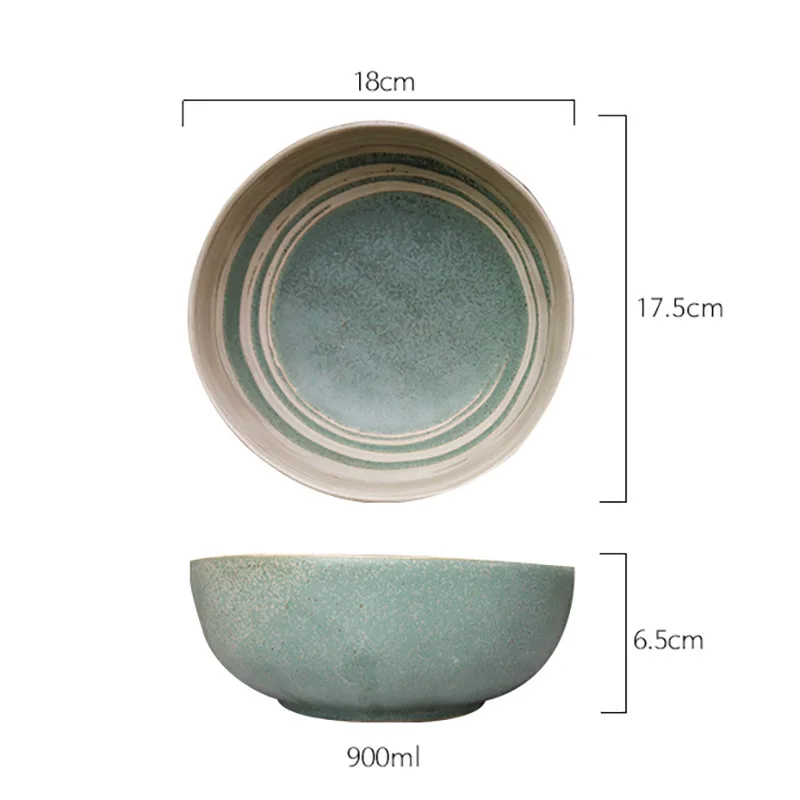 

FANCITY Large ceramic bowl, creative home personality ramen bowl, dumpling bowl, soup noodle bowl, beef noodle bowl