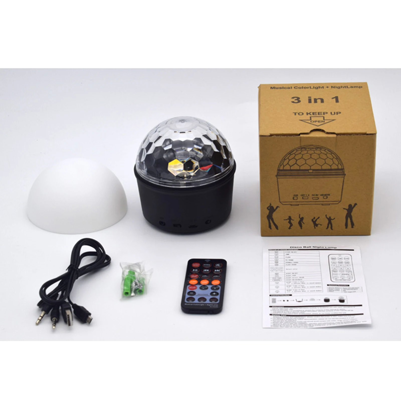 

LED Ball Light Stage Lights Portable Bluetooth Wireless Party 9 Color Voice Control Music Lamp