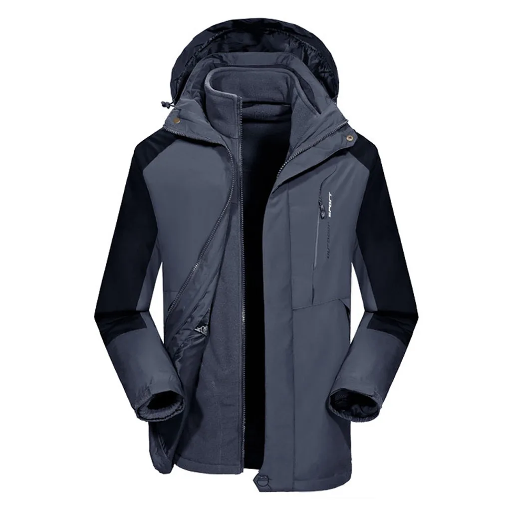 SAGACE зимняя мужская куртка три в одном съемный плюс бархат два предмета большой