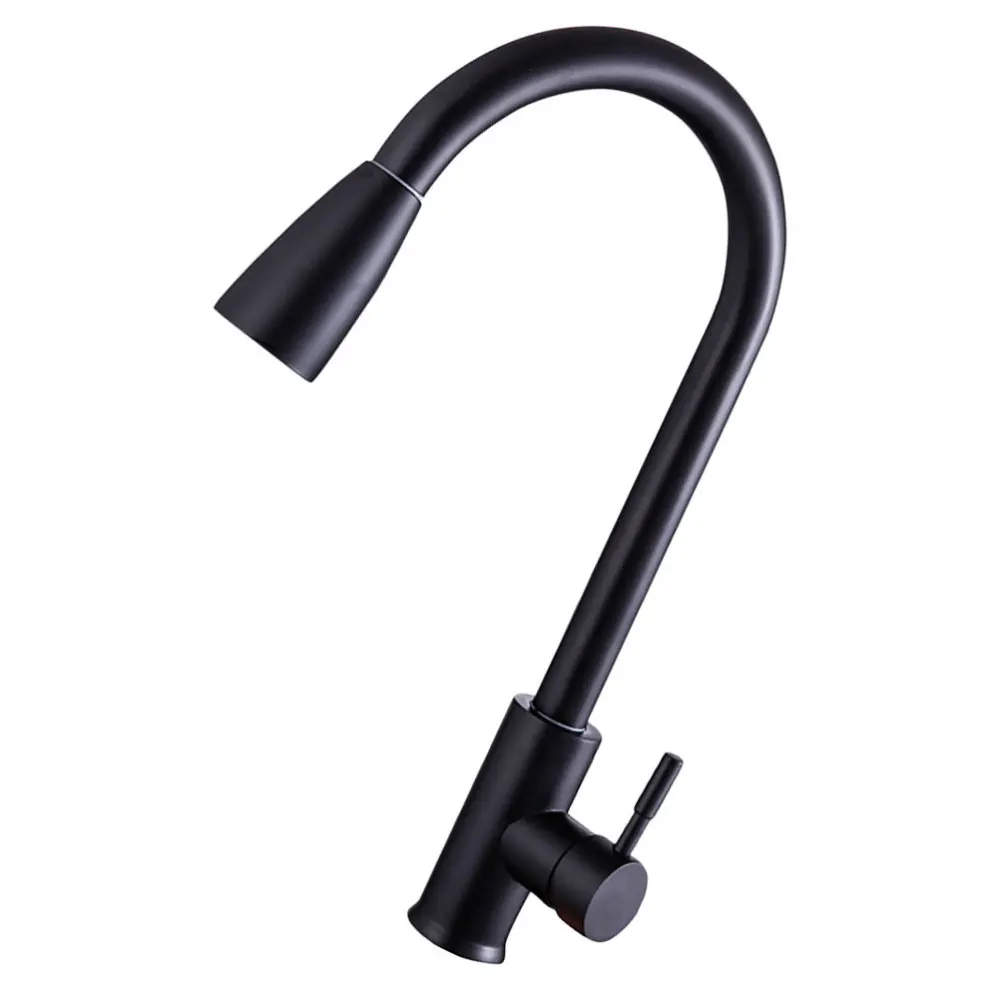 

1Pc Pulling Type Single Outlet Kitchen Two-mode Black