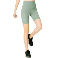 yoga shorts sport women high waist nylon solid stretch cozy gym shorts running femme fitness clothing workout athletic shorts