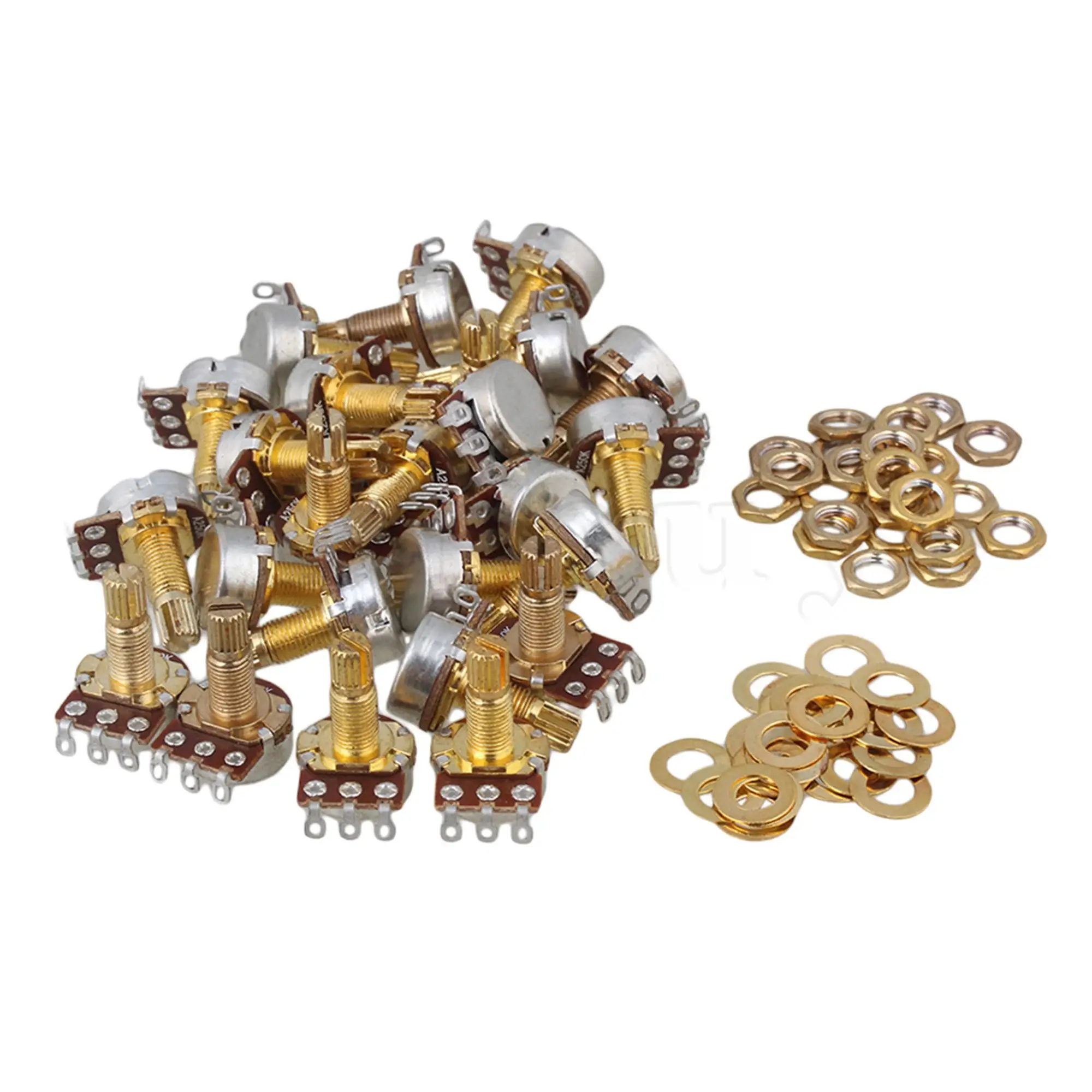 

Yibuy Gold 18mm Shaft A250K Electric Guitar Bass Control Pot Potentiometer Set of 50