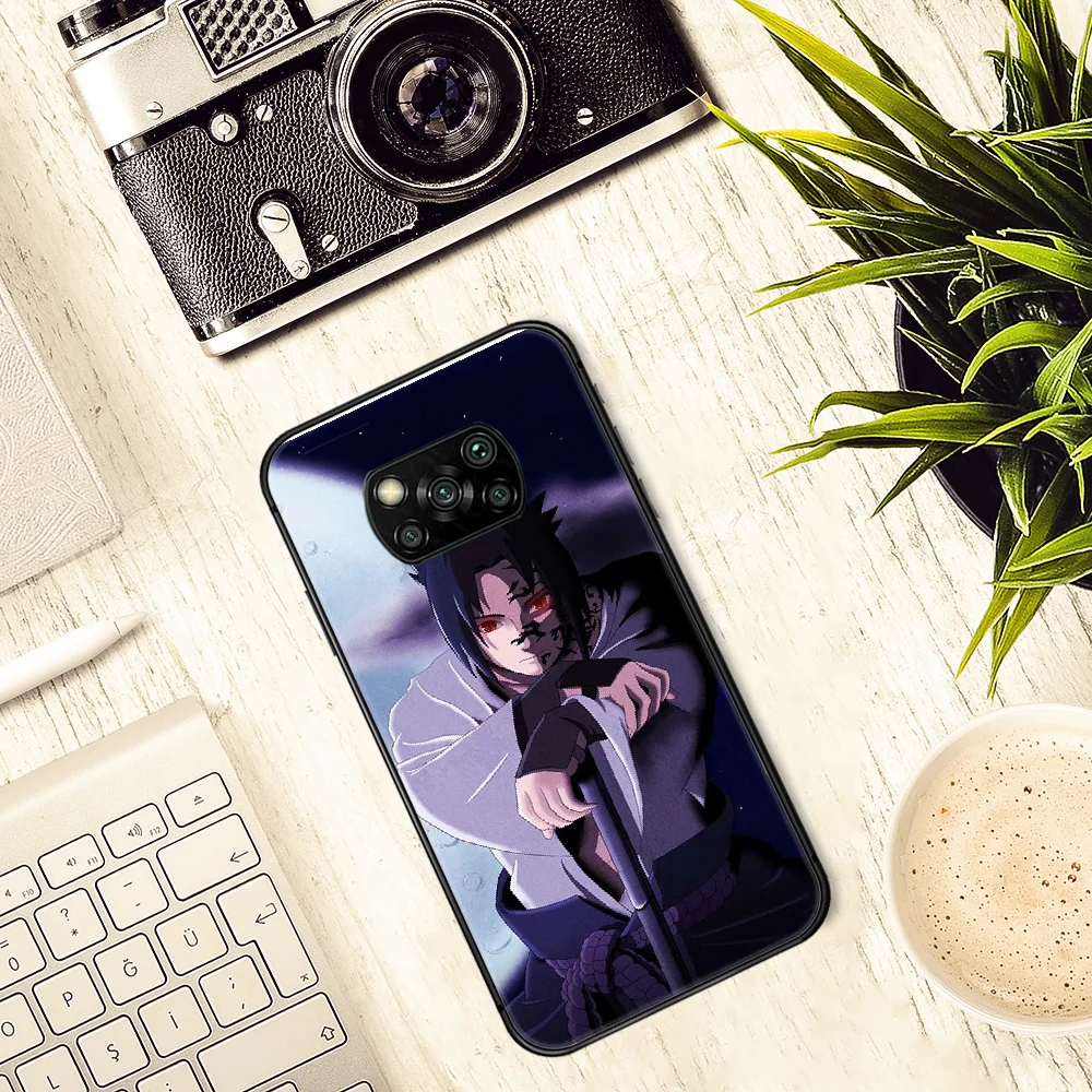 

N-Naruto Phone case Cover Hull For Xiaomi Mi A2 A3 8 9 9T Note 10 Se Lite Pro black Funda Silicone Cover Luxury Cell 3D Etui