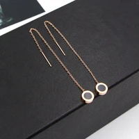 vintage simple ear line long earrings chain for women rose gold color jewelry fashion jewelry long drop earrings bijoux e301