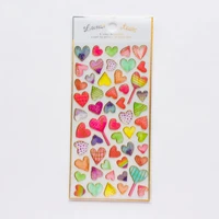 1 sheet pack colorful hearts epoxy stickers diy decorative sealing paste stick label