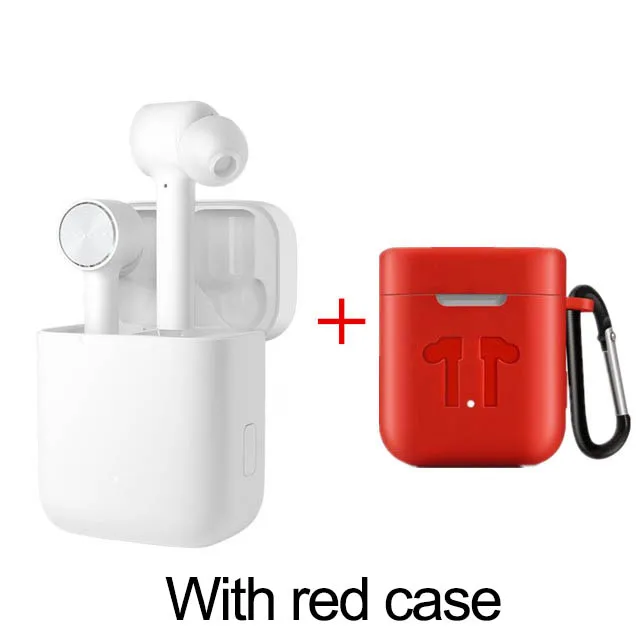 Red case Оригинальные наушники Xiaomi Air TWS Airdots Pro, bluetooth-гарнитура, стерео, ANC переключатель, ENC, автоматическая пауза, управление нажатием, беспроводные наушники - Цвет: Red case