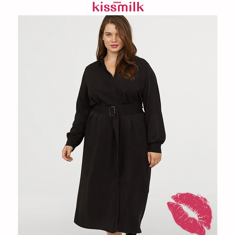 Простой пояс Kissmilk в европейском и американском стиле однотонное платье с