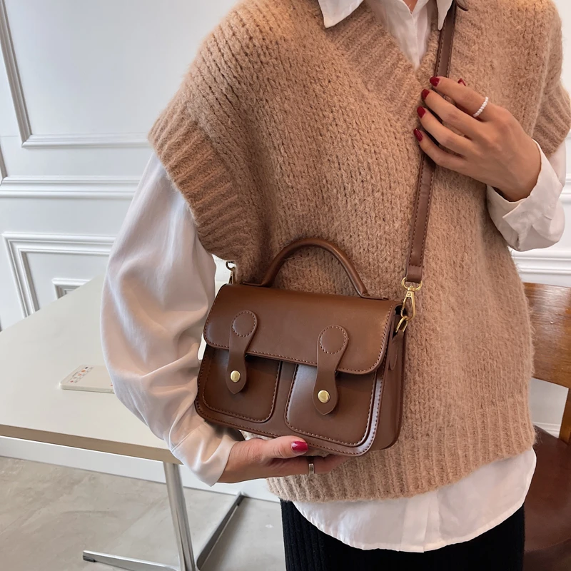 Однотонная маленькая Наплечная кросс-боди сумка LEFTSIDE из искусственной кожи с