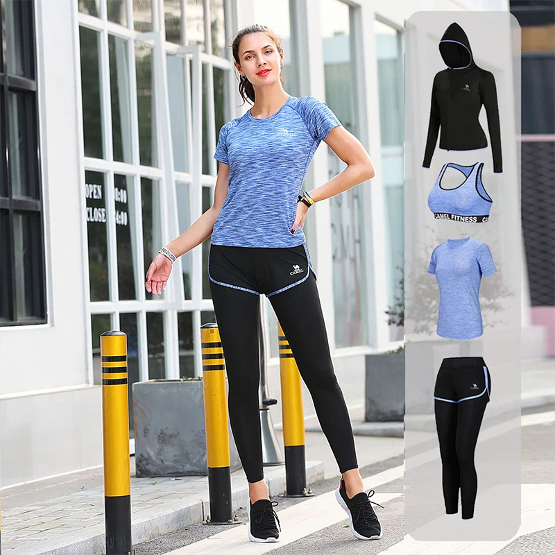 CAMEL женский спортивный костюм для бега йоги фитнеса 5 шт./комплект | Спорт и